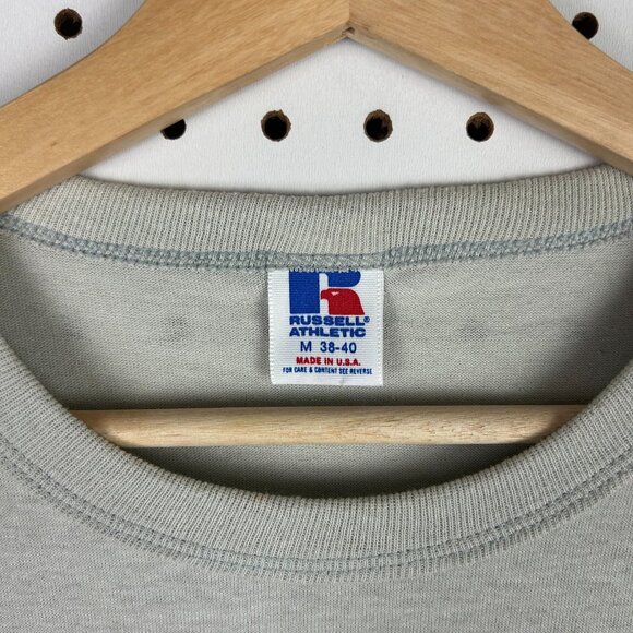 Georgia Tech Vtg 90s T Shirt Medium Russell Athletic Single Stitch Gray Graphic - Picture 5 of 6